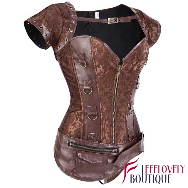 Brocade Steel Boned Gothic Steampunk Corset