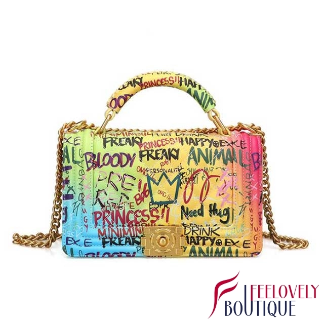 Graffiti Leather Handbag