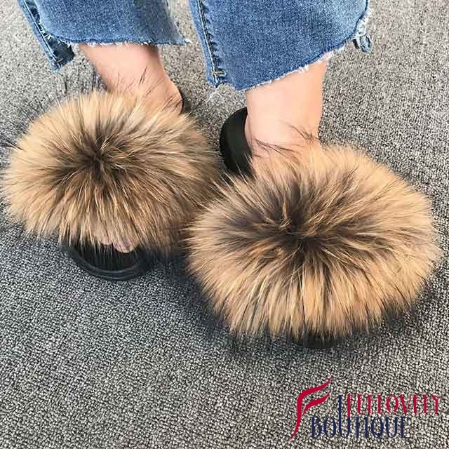 Original Color Fur Slide Sandals