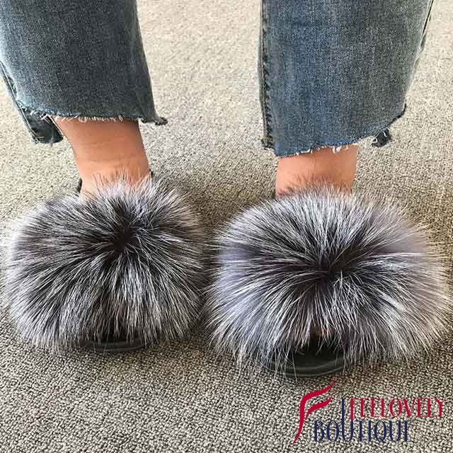 Original Color Fur Slide Sandals