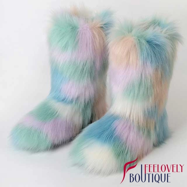 Colorful Fur Boots