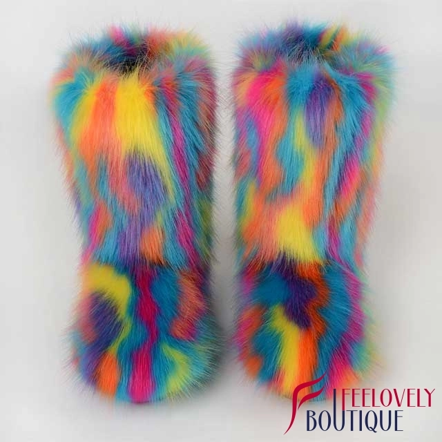Colorful Fur Boots