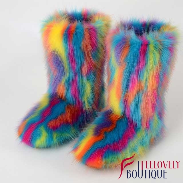 Colorful Fur Boots