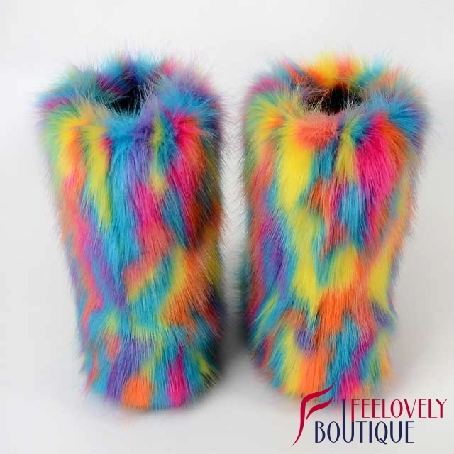 Colorful Fur Boots