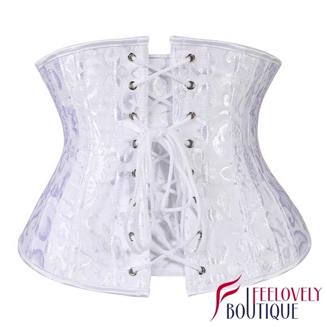 24 Steel Boned Short Torso Jacquard Waist Training Corset