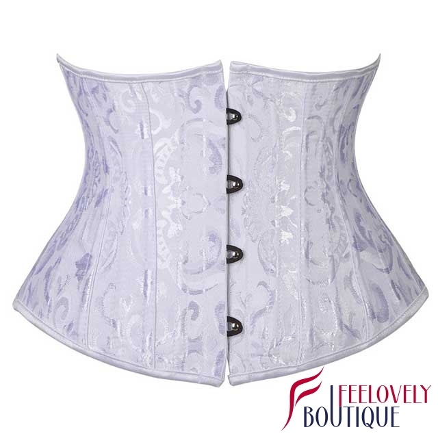 24 Steel Boned Short Torso Jacquard Waist Training Corset