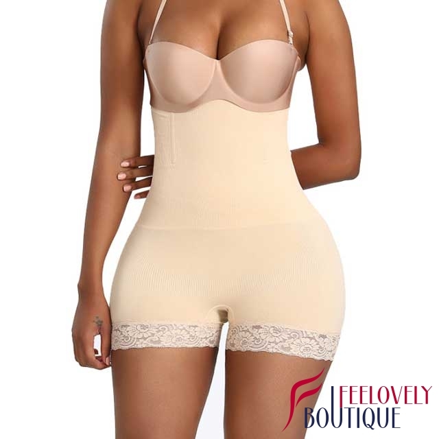 Lace Trim High Waist Postpartum Panties