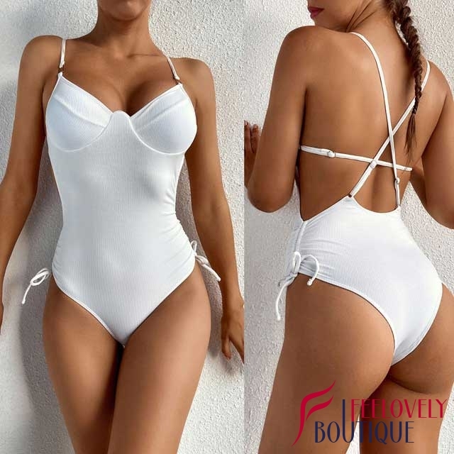 Backless Ruched One Piece Swimsuit