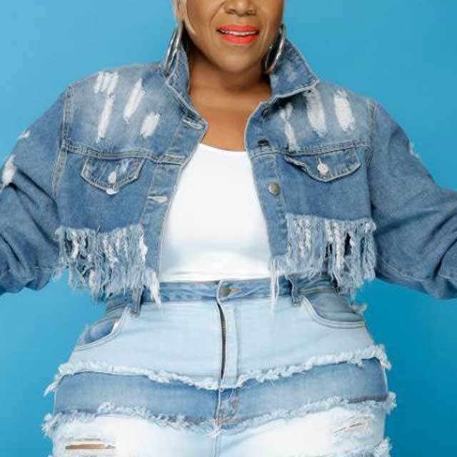 Plus Size Fringe Jeans Jacket