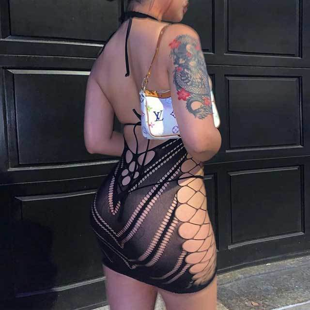 Hollow Out Halter Bodycon Dress