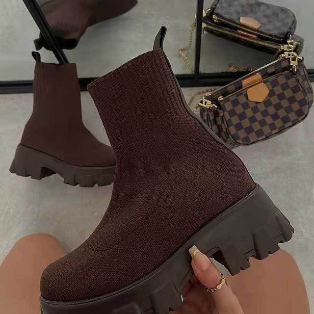 Knitted High Sole Booties