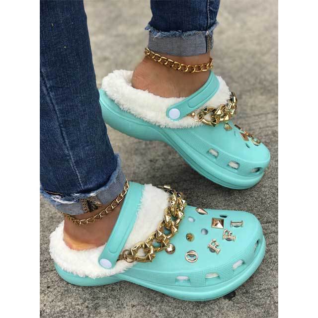 OFFICIAL Chains Fuzzy Liner Casual Clogs