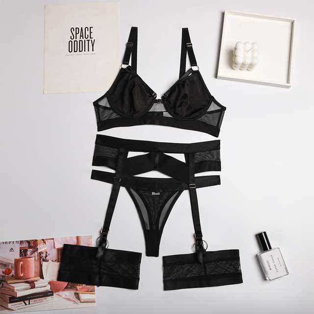 Hollow Out Mesh Lingerie Set