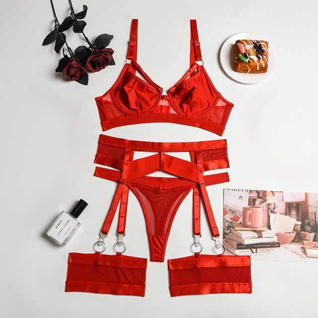 Hollow Out Mesh Lingerie Set