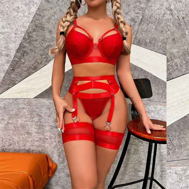 Hollow Out Mesh Lingerie Set