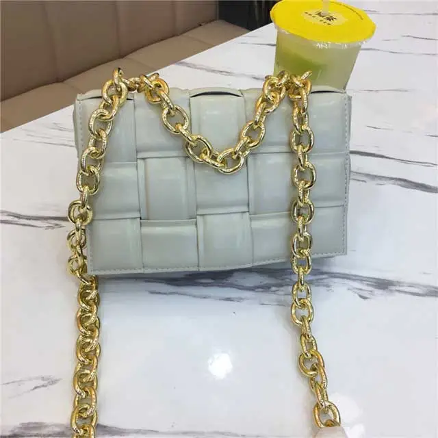 Leather Metal Chain Luxury HandBag