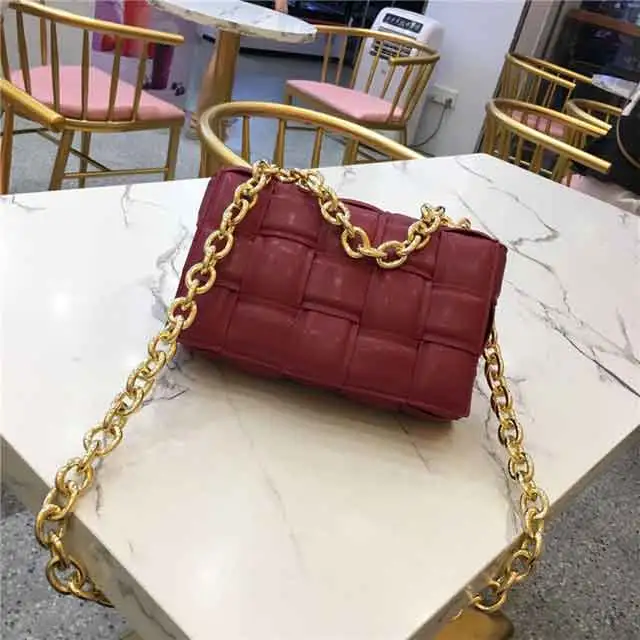 Leather Metal Chain Luxury HandBag