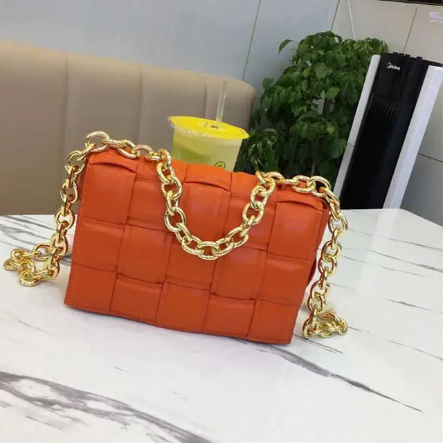 Leather Metal Chain Luxury HandBag