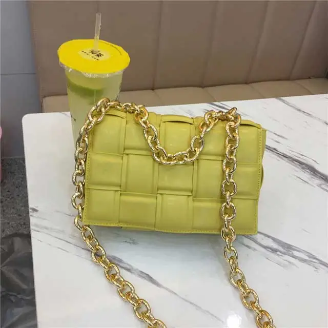 Leather Metal Chain Luxury HandBag