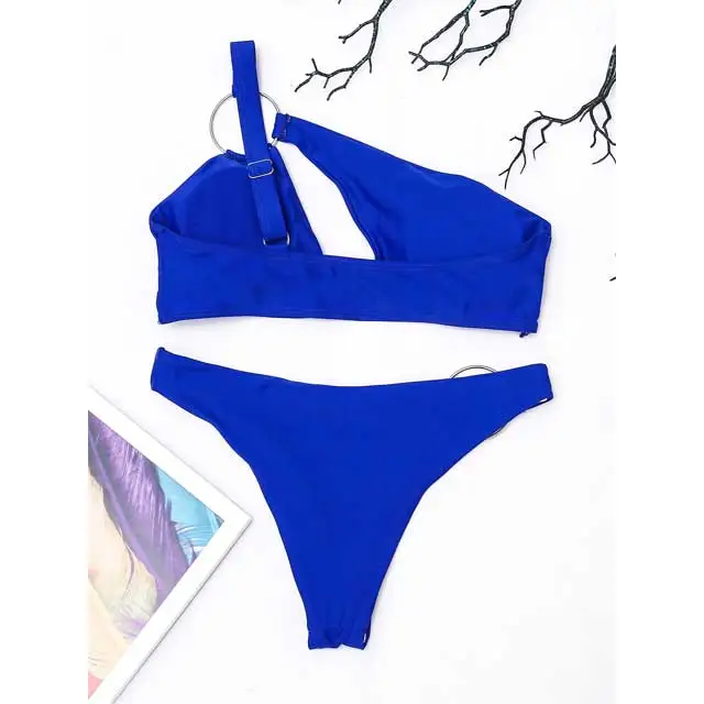 Metal Ring Hollow Out Swimsuit