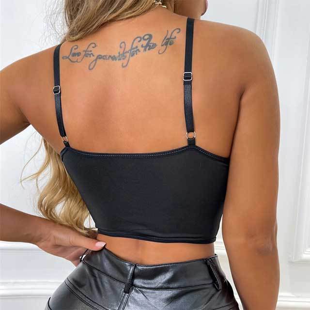 Lace-Up Front Lace Cami Top