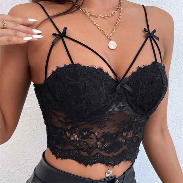 Caged Design Lace Cami Top