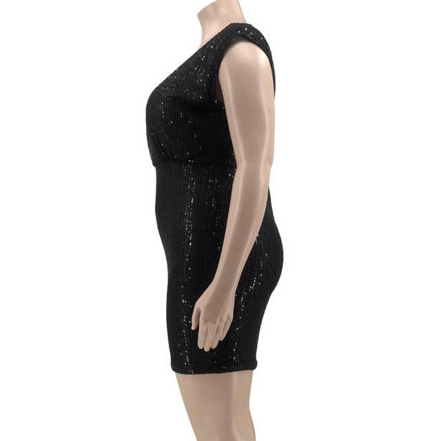 Plus Size Backless Sequin Dress