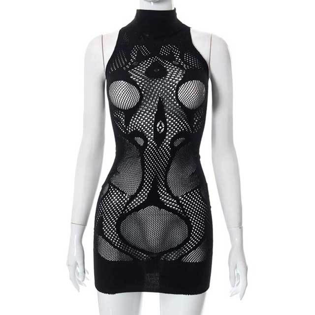 Sleeveless Hollow Out Lingerie Dress