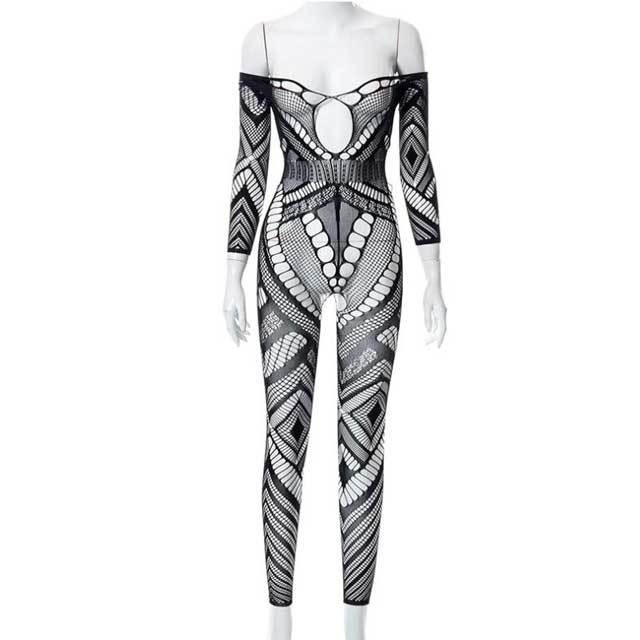 Hollow Out Long Sleeve Jumpsuit