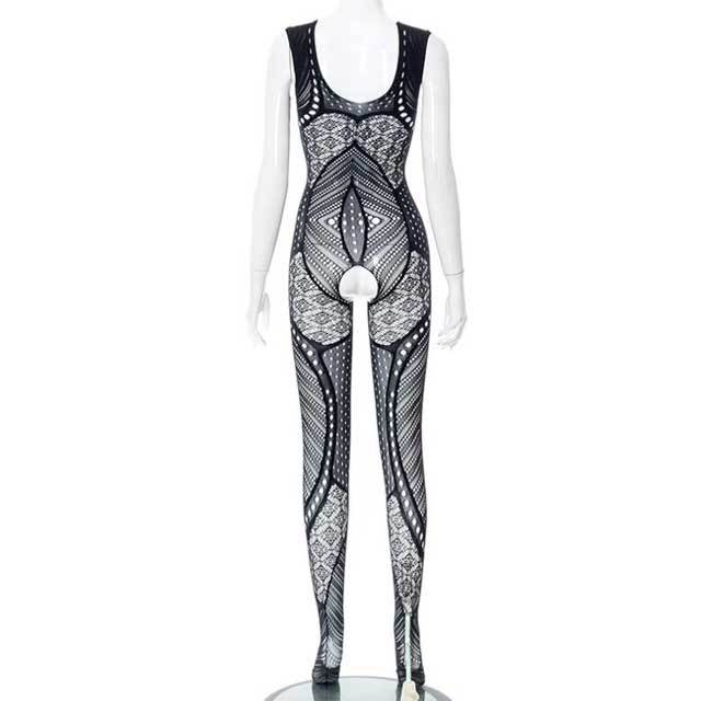 Lace Up One Piece Bodysuit Jumpsuit