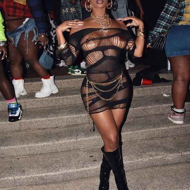 Off Shoulder Hollow Out Lingerie Dress