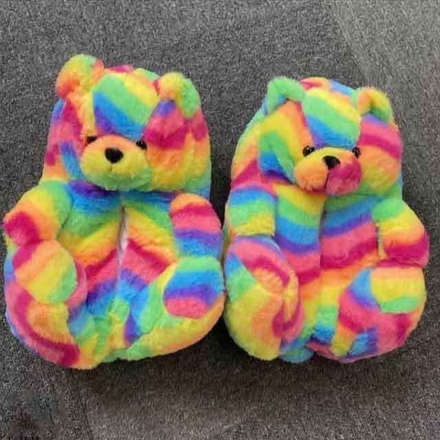Fuzzy Teddy Bear Slipper
