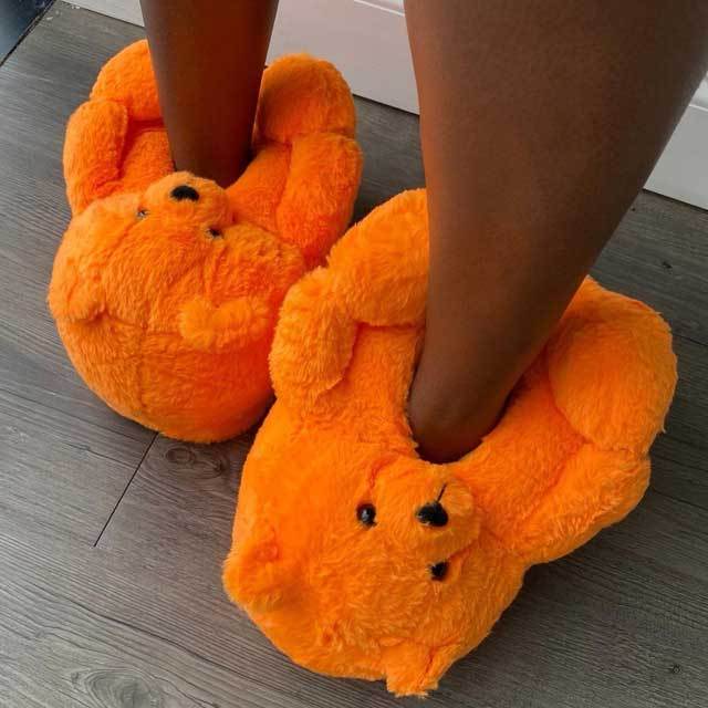 Fuzzy Teddy Bear Slipper