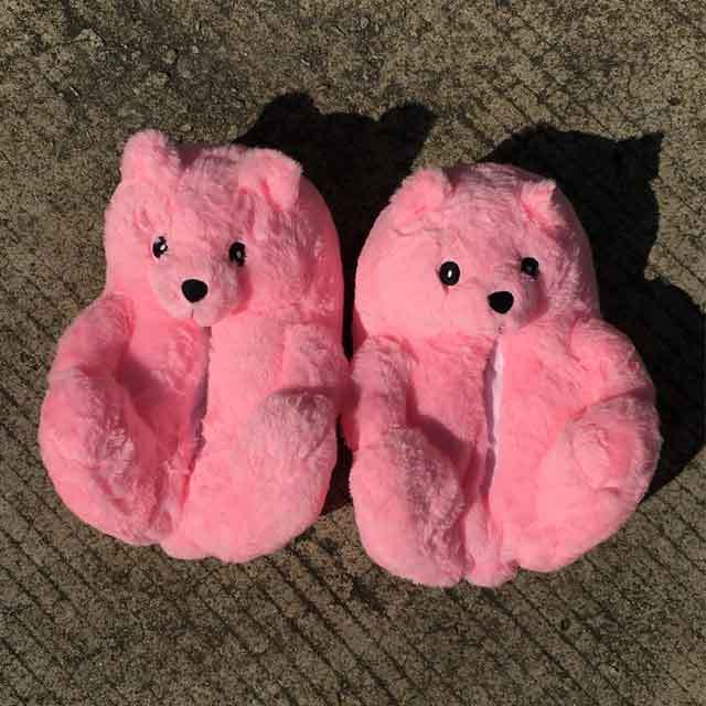 Fuzzy Teddy Bear Slipper