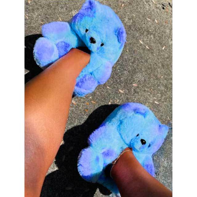 Fuzzy Teddy Bear Slipper