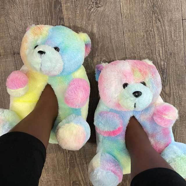 Fuzzy Teddy Bear Slipper