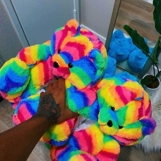 Fuzzy Teddy Bear Slipper