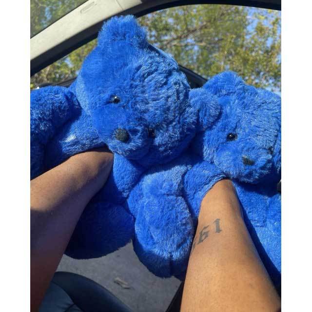 Fuzzy Teddy Bear Slipper