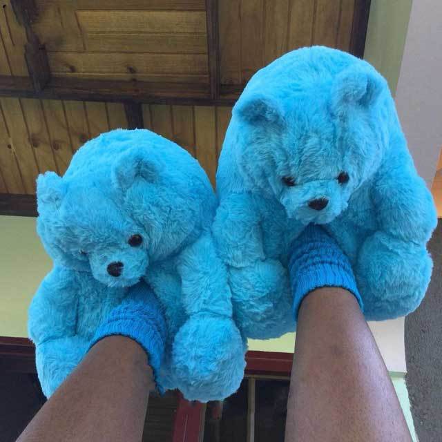 Fuzzy Teddy Bear Slipper