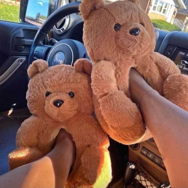 Fuzzy Teddy Bear Slipper