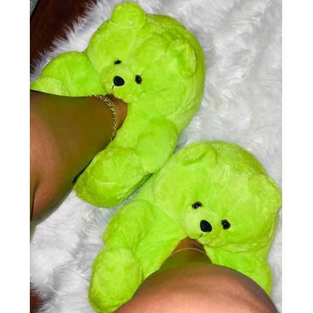 Fuzzy Teddy Bear Slipper