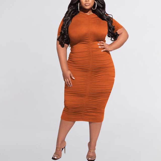 Plus Size Ruched Bodycon Dress