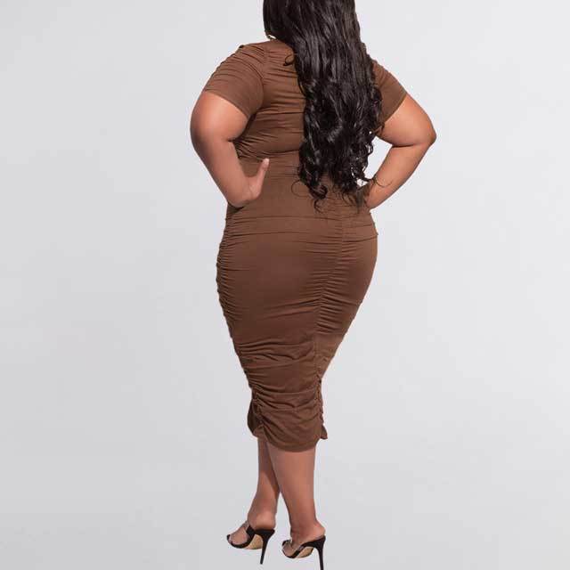 Plus Size Ruched Bodycon Dress