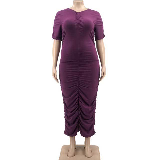 Plus Size Ruched Bodycon Dress