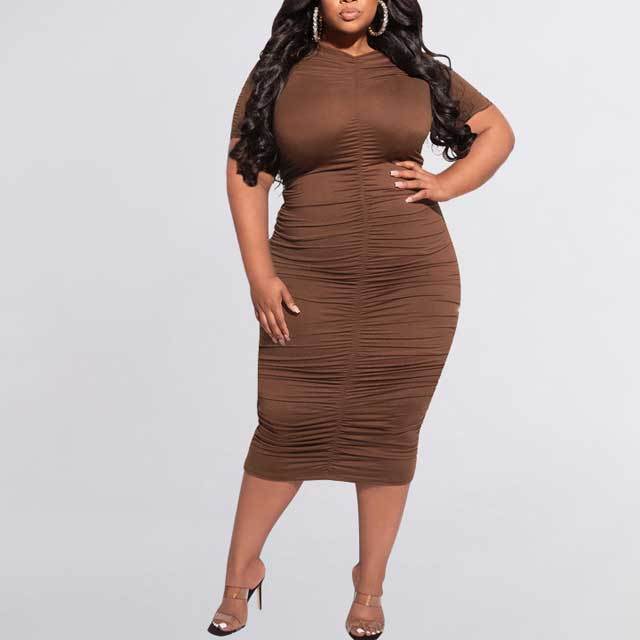 Plus Size Ruched Bodycon Dress