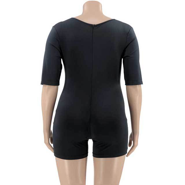 Plus Size Basic Short Sleeve Romper