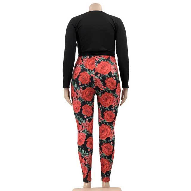 Plus Size Tied Top Printed Pants Set