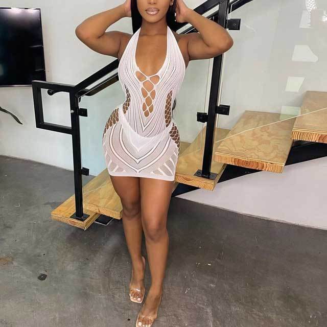 Hollow Out Halter Bodycon Dress