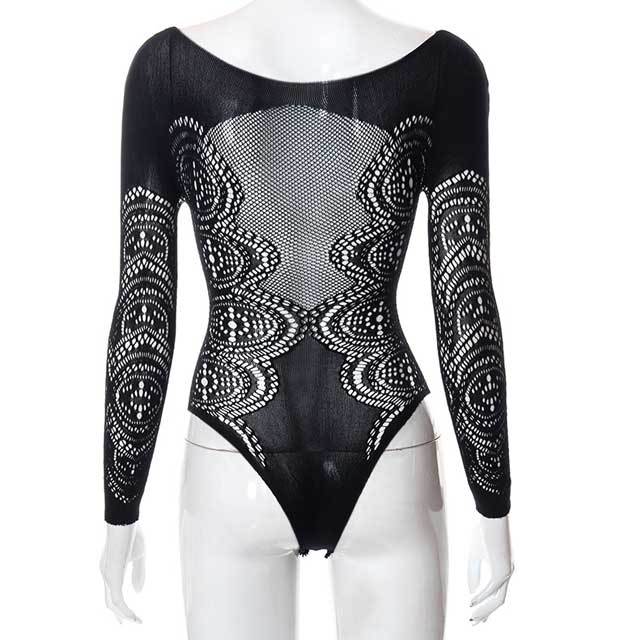 Hollow Out Long Sleeve Bodysuit