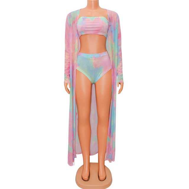 Tie Dye Bikini With Cover-Ups